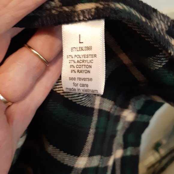 ☆CRAZY 8's Clearance!! Flannel with lapels & pockets; Green & Navy; Large 12/14 - Picture 4 of 5